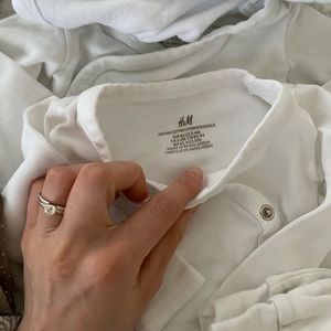 Woolino newborn gown H&M kimono onesies